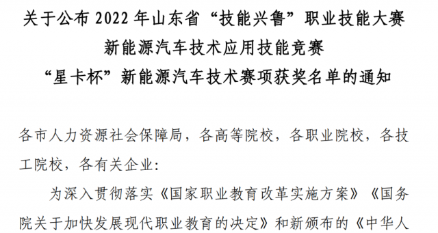 喜报！我校师生在山东省2022年“技能兴鲁”职业技能大赛获奖